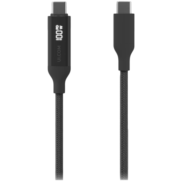 Ubiquiti UACC-Cable-USB-100W-1M-BK USB-C Cable with Charge Display, 100W max power output, 480 Mbps max data transfer rate (0.3 / 1 / 2 m length only)