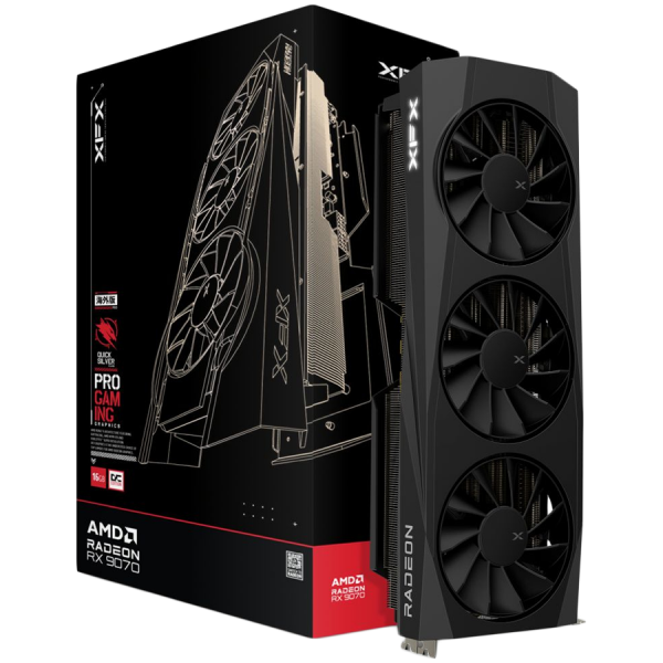 XFX Quicksilver AMD Radeon RX 9070 OC Gaming Edition with 16GB GDDR6 HDMI 3xDP, AMD RDNA 4