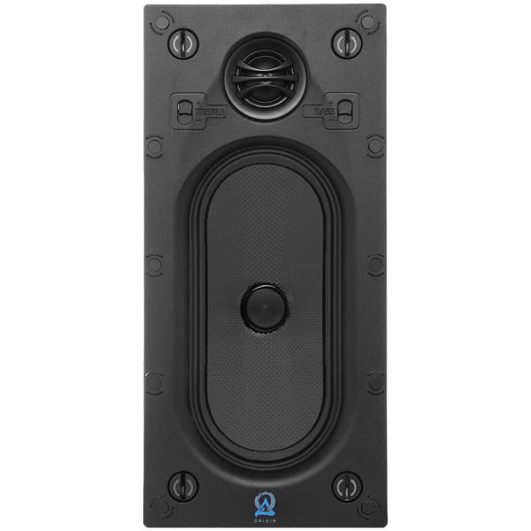 Origin Acoustics C69 Composer In-Wall Pivoting Silk DPSD Tweeter, 4x8'' Kevlar Woofer