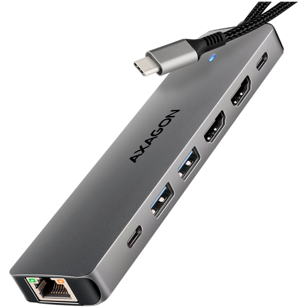 I/O HUB USB-C 7IN1 DUAL 4K/0.15M HMC-7HX2 AXAGON