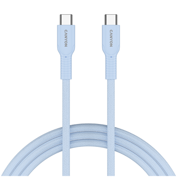 CANYON cable OnWire 60CL C-C 60W COLOR Braided 1m Light Blue