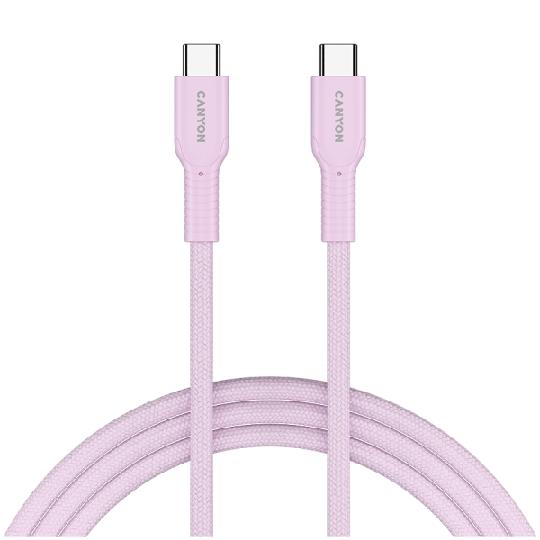 CANYON cable OnWire 60CL C-C 60W COLOR Braided 1m Pink
