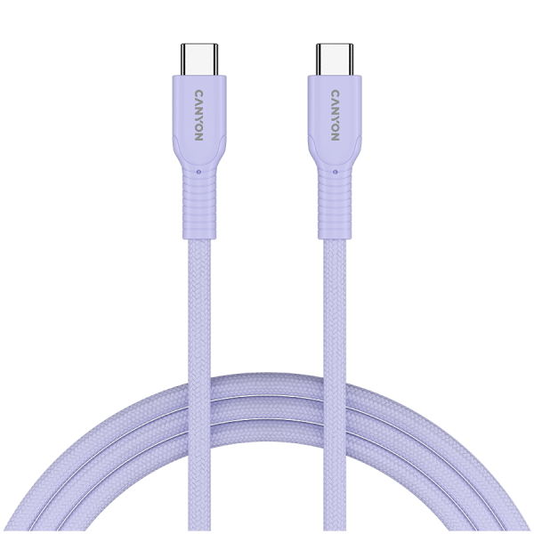 CANYON cable OnWire 60CL C-C 60W COLOR Braided 1m Purple