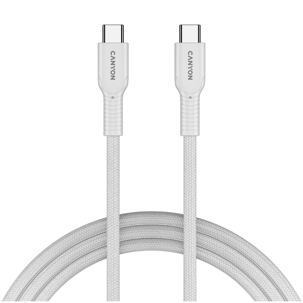 CANYON cable OnWire 60CL C-C 60W COLOR Braided 1m White