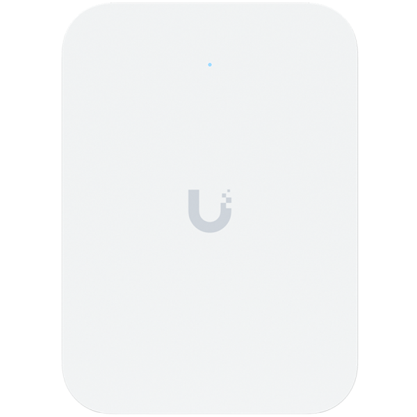 Ubiquiti UniFin U70IW Wall mounted WiFi 7 AP with 4 spatial streams and an integreated 2.5GbE PoE switch desined for hospitality enviorments