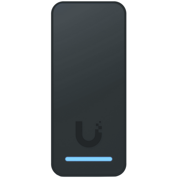 Compact, second-generation NFC card reader and request-to-exit device that supports hand-wave door unlocking.