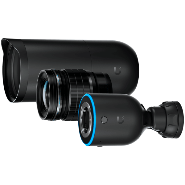 Ubiquiti UVC-AI-DSLR-LD optical sensor 4K (8MP) video resolution, Wide aperture M4/3 f/1.2 prime lens included, Connect and power using PoE+