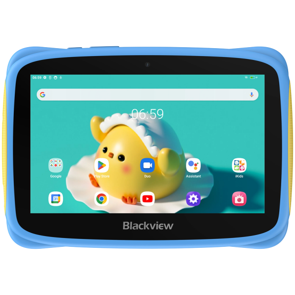 Blackview Tab 3 Kids, Blue, 7-inch HD 1024x600, 7731E Quad-core 1.3GHz, Front 0.3MP; Rear 2MP Camera, 2GB/32GB, 3280mAh battery, NO Charging Doke 3.0 Go (Android 13), WiFi version, 802.11 b/g/n(2.4GHz), Blue