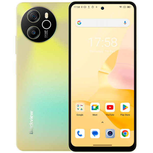 Blackview SHARK 8 8/256GB, 6.78inch FHD+ 1080x2460 IPS LCD 120Hz, MTK6789 Octa-core 2.2GHz, 13MP Front/64MP Rear, Battery 5000mAh, Type-C, Android 13, Fingerprint, Dual SIM, NO charging, Scorching Gold
