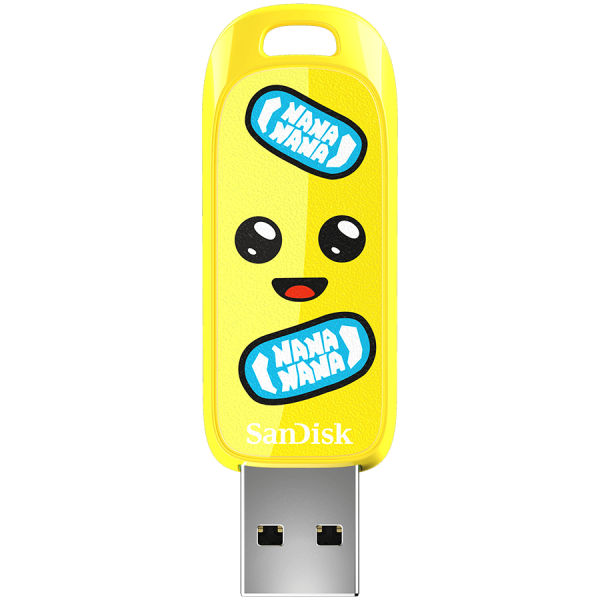SANDISK USB 3.2,Ingot Type-A,130MB/s,Fortnite Peely Edition,4x6 Box with Windowr,Global