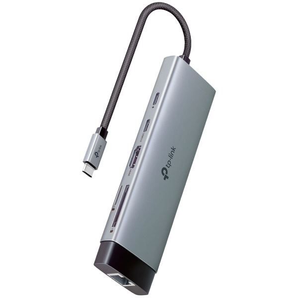 TP-Link UH9120C USB Type-C 9-Port Hub,1 x USB-C Connector,1 x HDMI 4K 60Hz Port,1 x USB-C PD 100W Port,1 x RJ45 1000Mbps Port,1 x SD + 1 x microSD(TF) 104MB/s Port,3 x USB-A 3.0 Ports,1 x USB-C 3.0 Port, Plug and Play, Self-storage for Connector, Fast Heat Dissipation, Flexible and Durable