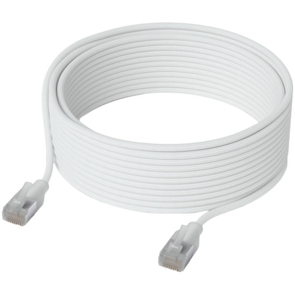 Ubiquiti UniFi UACC-Cable-Patch-EL-C6A-8M-W Premium Patch Cable Ultra-thin braided, designed and optimized for 10 GbE networking, RJ45
