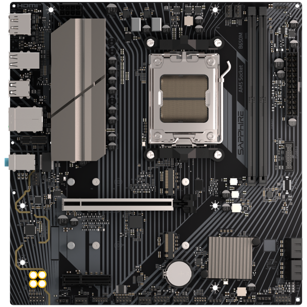 SAPPHIRE AMD B650M-E  AM5 Ryzen R9/R7/R5, 2x DDR5 7600MHz, PCIe 4.0 x16, 1x M.2 Gen5, 1x M.2 Gen4, LAN 2.5 Gbps, Micro-ATX