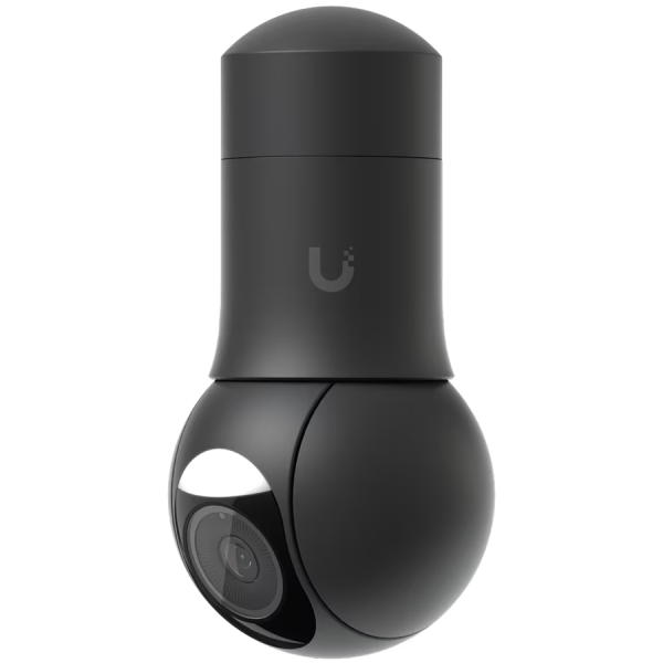 UBIQUITI UVC-G5-PTZ-B, black compact, all-weather camera with ultra-low latency pan-tilt-zoom control and versatile mounting options