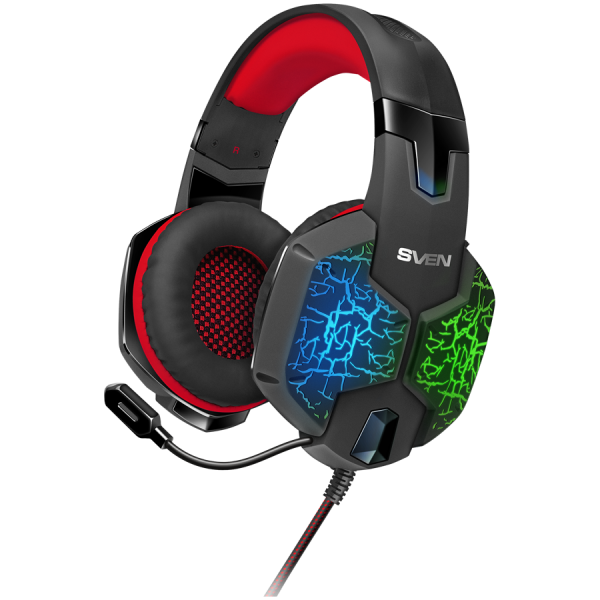 Gaming headphones with microphone SVEN AP-U988MV black-red