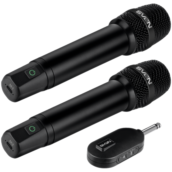 Wireless microphones set SVEN MK-742, black (2.4GHz, 180mAh)