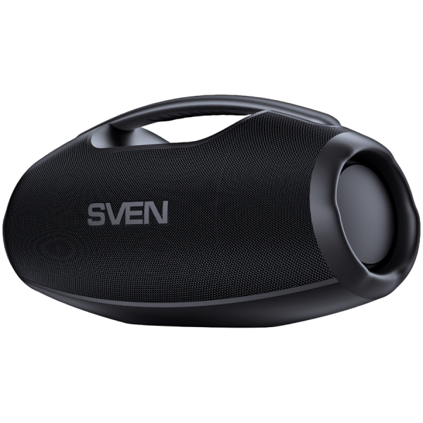 Portable speaker SVEN PS-990, black, power output 180W (RMS), TWS, Bluetooth, RGB backlight, Waterproof (IPx7), USB, Lithium battery, Battery life – up to 16 hours