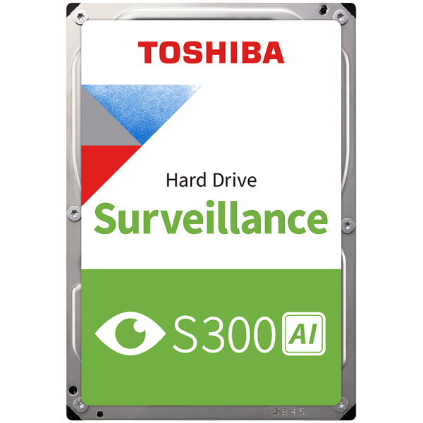 HDD Video Surveillance TOSHIBA S300 AI 8TB CMR, 3.5'', 512MB, 7200RPM, SATA, 64 cameras, 24/7, TBW: 550