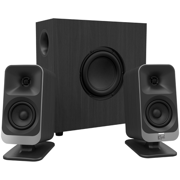 Klipsch ProMedia Lumina 2.1 Gaming Audio System with Subwoofer and LED Lighting Effects Built-in, Black