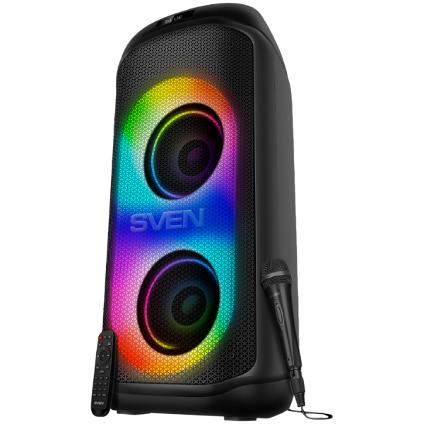 Speaker SVEN PS-1050, black (200W, TWS, Bluetooth, FM, USB, microSD, LED-display, 7200mAh)