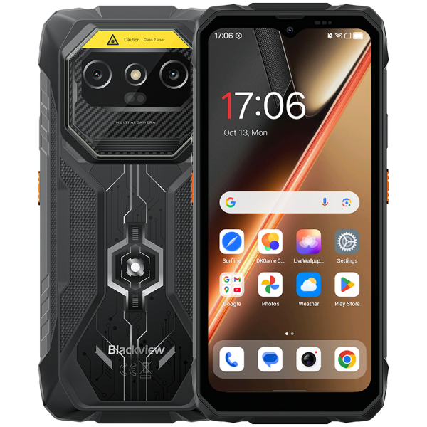 Blackview ROCK 1 Pro LTE 6.56-inch HD+ 1612x720 90Hz 8+256GB MT Helio G81 Octa-Core 2.0GHz 13MP Front 16+20MP Rear BARCODE SCANER NFC MIL-STD-810H 15000mAh Fingerprint  Android 16 Black