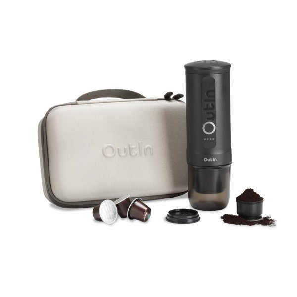 Outin Nano Travel Kit, Espresso Machine Bundle with Nano Protective Case, model OTEM-01, color Space Gray