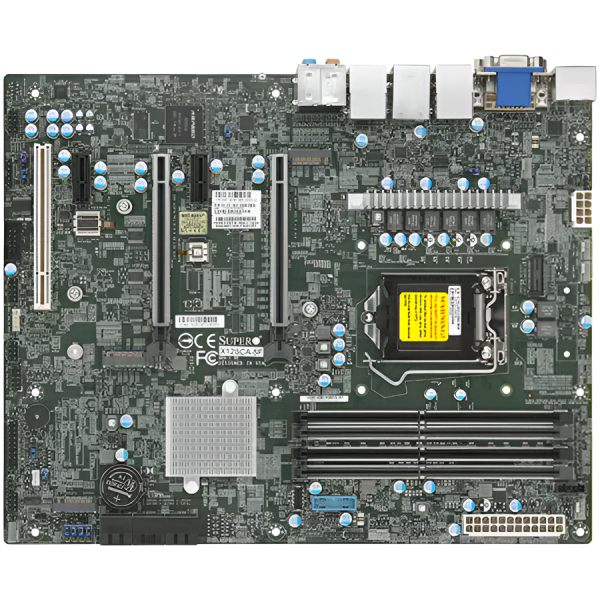 Supermicro Server board MBD-X12SCA-5F-B, W-1300 CPU, 4 DIMM slots, Intel W480 controller for 4 SATA3 (6 Gbps) ports; RAID 0,1,5,10, 2 PCI-E 4.0 x16, Bulk