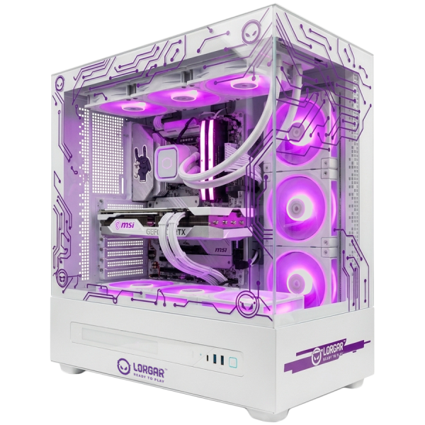 LORGAR Gaming PC Pro P401 Ryzen 7 7800X3D RTX 5070 Ti White