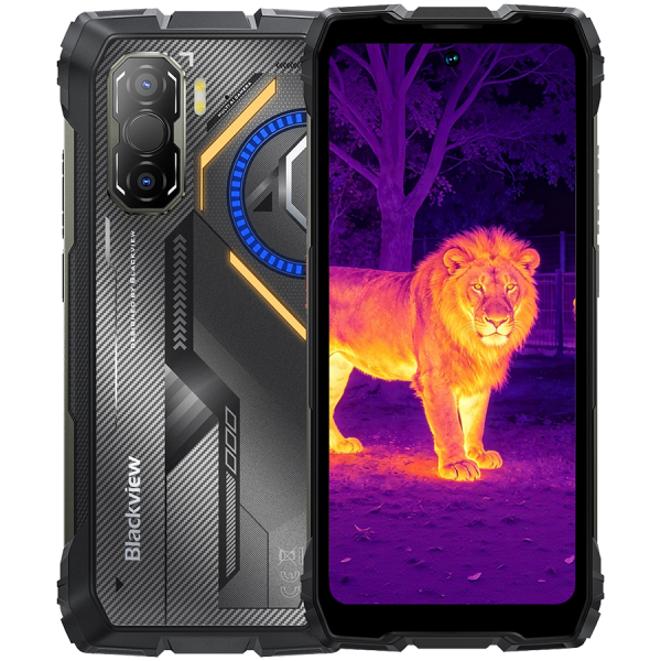 Blackview ROCK 3 LTE 6.78-inch FHD+ 2460x1080 120Hz 8+256GB MT Helio G100 Octa-Core 2.2GHz 50MP Front 108MP Rear Thermal imaging camera NFC FG MIL-STD-810H 10000mAh Wireless Charging Fingerprint Android 16 Black