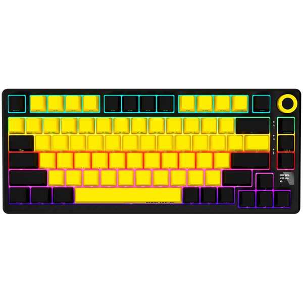LORGAR Gaming Keyboard KBP7075W Pro Wireless 75% Yellow EN