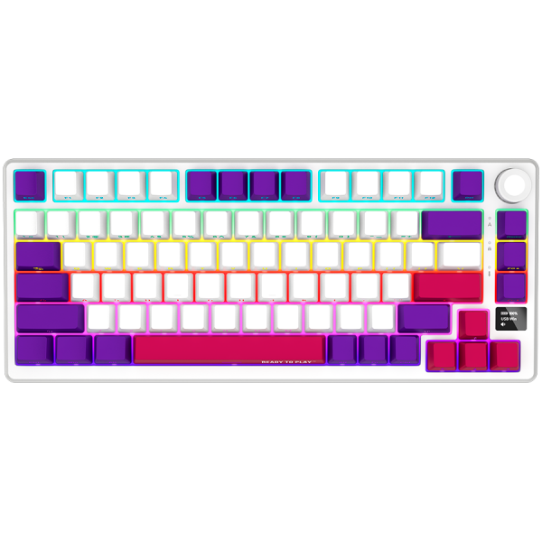 LORGAR Gaming Keyboard KBP7075W Pro Wireless 75% White EN