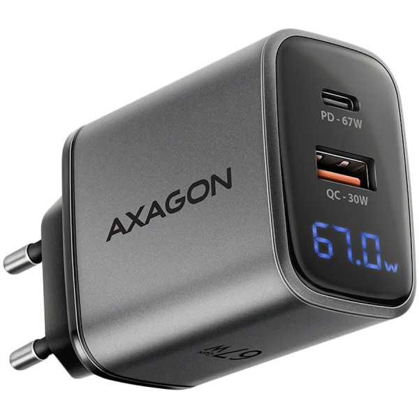 MOBILE CHARGER WALL USB 67W/GAN 2PORT ACU-PQ67D AXAGON