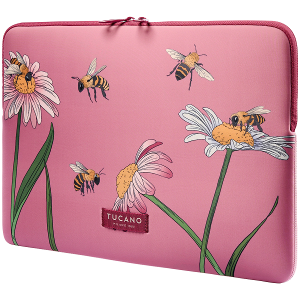 TUCANO SCHIZZO Sleeve for MacBook Air 15 / Laptop 13 / Laptop 14, Bees Pink