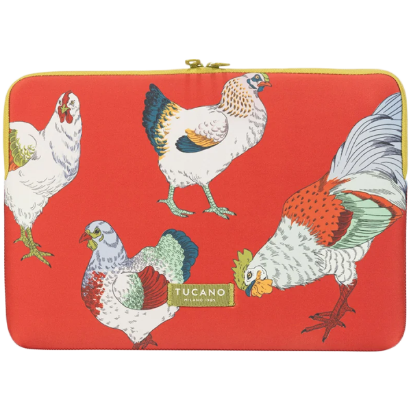 TUCANO SCHIZZO Sleeve for MacBook 13, Fauna Galline Orange