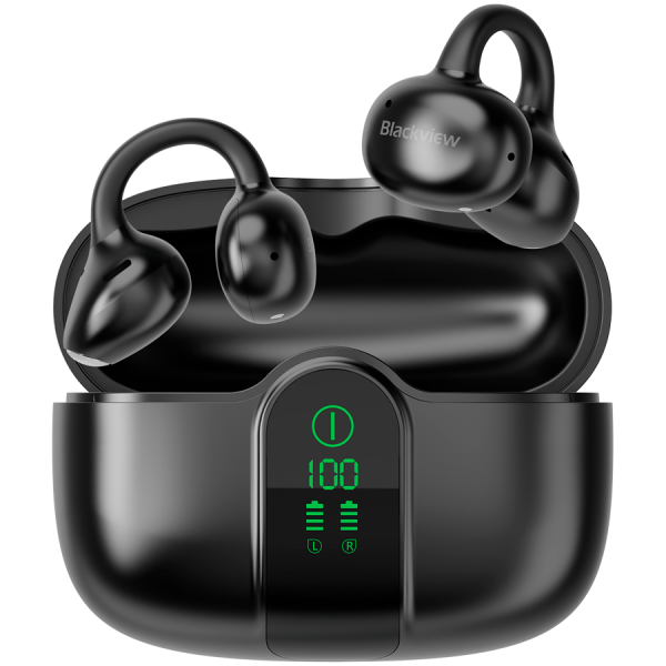 BLACKVIEW AirBuds 15 Bluetooth headset,with microphone,BT V6.0,IPX5 Waterproof,50Hz-8KHz,13mm Titanium-Coated Driver,Android/iOS/HarmonyOS compatible,Smart Touch Control,ENC Noise Reduction, battery EarBud 50mAh*2+Charging Case 400mAh,Black