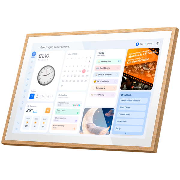 Blackview Digital Calendar NEST 10 WiFi 6 10.1 inch HD+ 1280x800 IPS RK3326S Quad-core 1.5GHz 2GB+32GB 248x167x19mm Android 11 Natural Wood