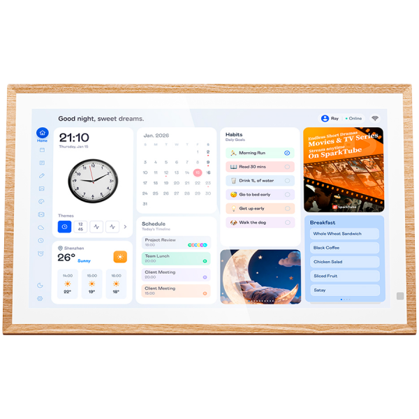 Blackview Digital Calendar NEST 15 WiFi 6 15.6 inch FHD IPS 1920x1080 A333 Quad-core 1.75GHz 3GB+32GB 395.2x244.7x23.4mm Android 13 Natural Wood