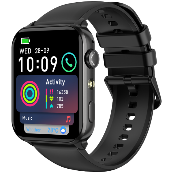 Blackview R30Max 1.91 inch TFT HD LCD 280x320 RAM 160KB+ROM 384KB 350mAh Calls and SMS notification, LED flashlight, 24-hour heart rate detection Black
