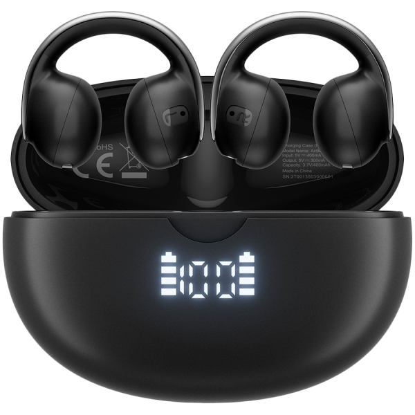 Blackview AirBuds 13 Bluetooth Headset, with microphone, BT V5.4, IPX4 Waterproof, Jerry IC, C-bridge Design, Android/iOS/HarmonyOS compatible, Smart Touch Control, battery EarBud 35mAh*2 + Charging Case 400mAh, Black