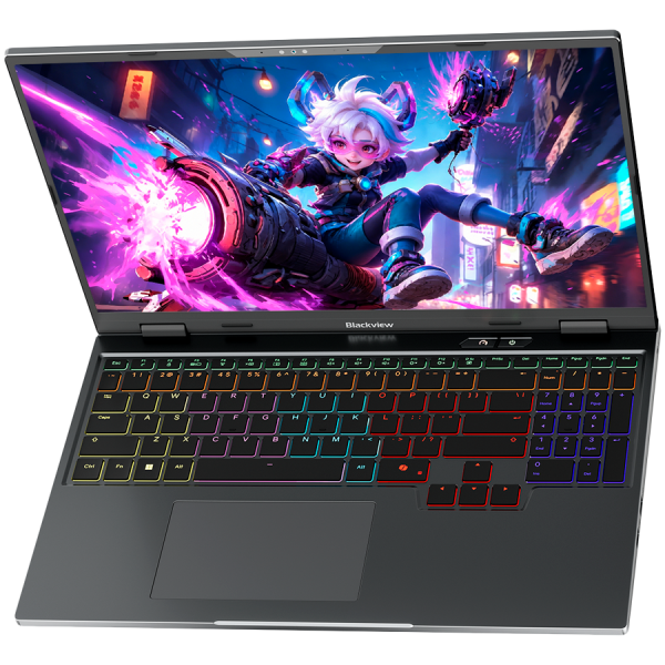 Blackview GamiBook 16 16-inch 2560x1600 IPS 16:10 300Hz intel i7-13650HX up to 4.9GHz NVIDIA GeForce RTX 5060,RAM 16GB SSD 1TB,Cam 2MP,5200mAh,WiFi 6, BT 5.2,2xType-C 1xHDMI 2.1 3xUSB 3.2 1xDP 2.1a RJ45,Windows 11 Pro,Grey
