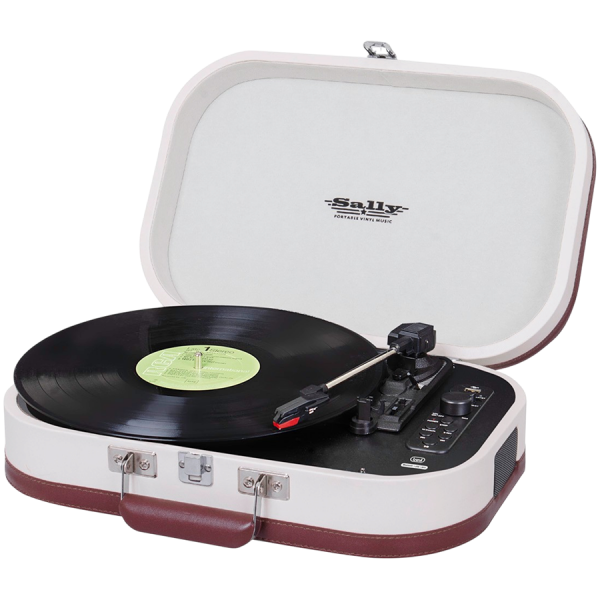 Portable briefcase cabinet with vinyl finish, 33, 45, 78 rpm stereo turntable, USB file reader, Encoding function: allows you to record directly from turntable and AUX IN in MP3 format on USB support, Wireless function: allows you to listen to music