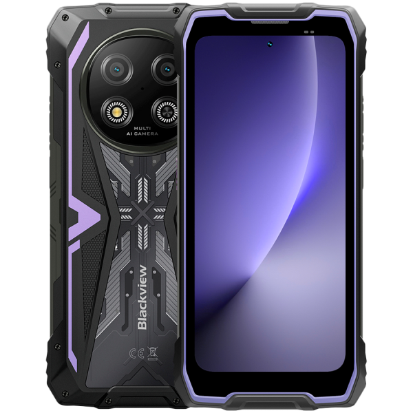 Blackview ROCK2 5G 6.67-inch HD+1604x720 120Hz,8+256GB,Unisoc T8100 Octa-core 2.2GHz,13MP Front 16MP Rear,NFC,Fingerprint,15000mAh,Android 16,Purple