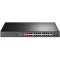 24-port 10/100Mbps Unmanaged PoE+ Switch with 2 combo RJ-45/SFP uplink ports, me...