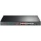 16-port 10/100Mbps + 2-port Gigabit unmanaged switch with 16 PoE+ ports, complia...