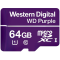 MicroSDXC Card WD Purple SC QD101 Ultra Endurance 64GB, SDA 6.0, Speed Class 10,...