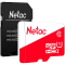 Netac P500 ECO MicroSDXC 128GB U1/C10, retail pack with SD Adapter, EAN: 6926337236698