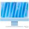 24-inch iMac with Retina 4.5K display: Apple M4 chip with 8core CPU and 8core GPU, 16GB, 256GB SSD - Blue,Model A3247