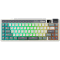 ROYAL KLUDGE RK M70 Cyan Purple Gaming Keyboard Cream switch