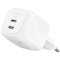BELKIN 50w Dual USB-C PD wall Charger with PPS, White