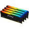 Kingston 128GB 3200MT/s DDR4 CL16 DIMM (Kit of 4) FURY Beast RGB